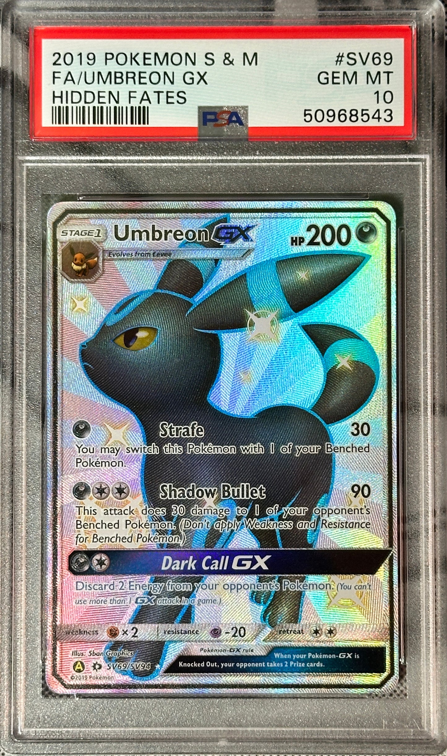 HIDDEN FATES UMBREON GX #SV69