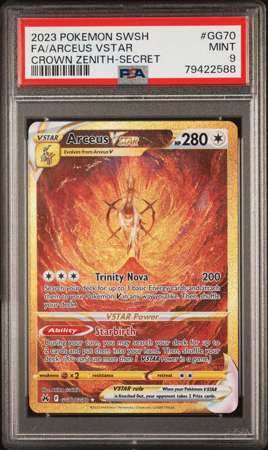 CROWN ZENITH ARCEUS VSTAR SECRET #GG70 PSA 9