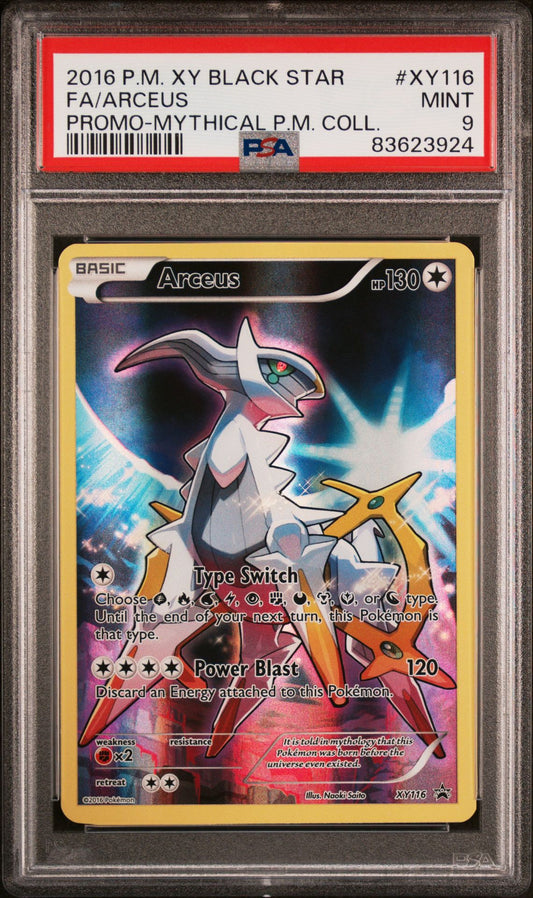 ARCEUS BLACK STAR PROMO #XY116 PSA 9