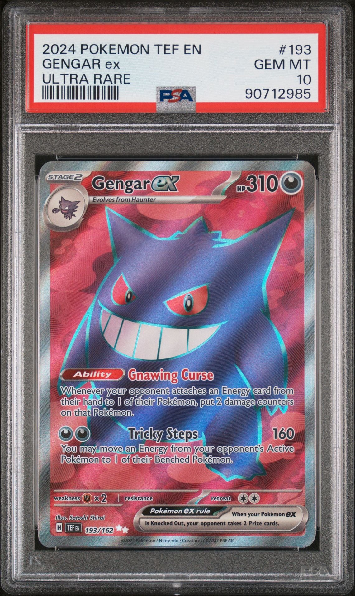 TEMPORAL FORCES GENGAR EX ULTRA RARE #193 PSA 10