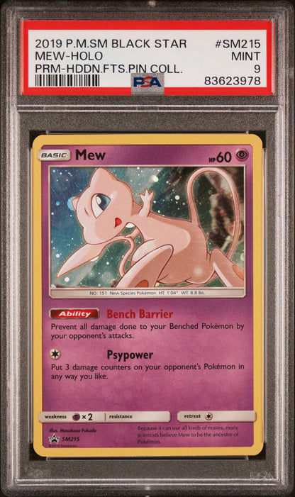 HIDDEN FATES MEW BLACK STAR PROMO #SM215 PSA 9